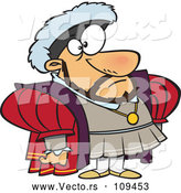 Vector of Cartoon King Henry Standing and Facing Slightly Right by Toonaday