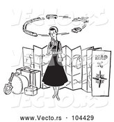 Vector of Cartoon Lady Thinking of Modes of Transportation to Embark on Her Traveling Journeys by Picsburg