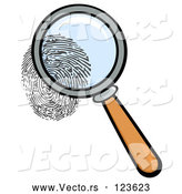 Vector of Cartoon Magnifying Glass Zooming in on a Fingerprint by Hit Toon