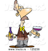 Vector of Cartoon Male Wine Taster by Toonaday