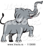 Vector of Cartoon Marching Elephant by Patrimonio
