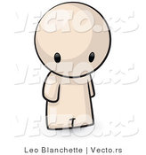 Vector of Cartoon Person Standing and Looking Downwards Towards the Ground by Leo Blanchette