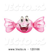 Vector of Cartoon Pink Hard Candy Mascot by