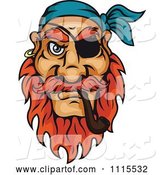 Vector of Cartoon Pirate Smoking a Tobacco Pipe by Vector Tradition SM