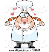 Vector of Cartoon Plump Female Chef Ready for a Hug by Cory Thoman
