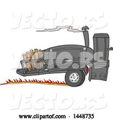 Vector of Cartoon Racing Lang 84 Inch Deluxe Barbeque Smoker Trailer by LaffToon