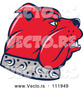 Vector of Cartoon Red Bulldog Head in Profile, Facing Right by Patrimonio