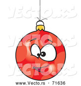 Vector of Cartoon Red Christmas Bauble Face by Toonaday
