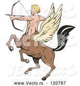 Vector of Cartoon Retro Winged Centaur Archer by Patrimonio