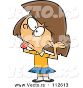 Vector of Cartoon Rude and Bratty Brunette White Girl Sticking Her Tongue out and Fingers in Her Ears by Toonaday
