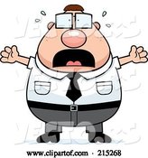 Vector of Cartoon Scared Plump Business Man by Cory Thoman