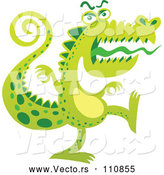 Vector of Cartoon Scary Crocodile Monster Marching by Zooco