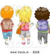 Vector of Cartoon School Children Walking to School by BNP Design Studio