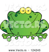 Vector of Cartoon Speckled Green Frog Smiling by Hit Toon