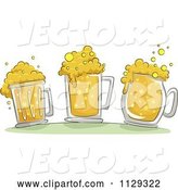 Vector of Cartoon Three Beer Mugs with Froth by BNP Design Studio