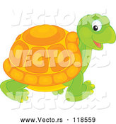 Vector of Cartoon Tortoise Walking by Alex Bannykh