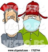 Vector of Cartoon Trump Supporters Wearing Covid-19 Face Masks by Djart