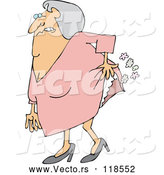 Vector of Cartoon Uncomfortable Old Lady Passing Gas by Djart