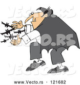 Vector of Cartoon Vampire Releasing Bats by Djart