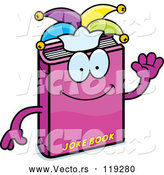 Vector of Cartoon Waving Jester Joke Book Mascot by Cory Thoman