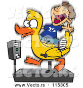 Vector of Cartoon White Boy Having Fun on a Duck Ride by Toonaday