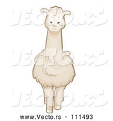 Vector of Cartoon White Llama by BNP Design Studio