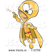 Vector of Cartoon White Super Hero Boy Flying and Creating Lightning by Toonaday