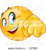 Vector of Cartoon Yellow Emoji Smiley Face Emoticon Doing a Fist Bump by Yayayoyo
