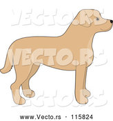 Vector of Cartoon Yellow Labrador Retriever Dog in Profile by Maria Bell