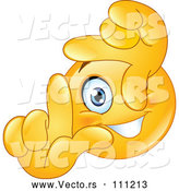 Vector of Cartoon Yellow Smiley Face Emoticon Framing a Scene with His Fingers by Yayayoyo