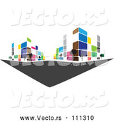 Vector of City with Colorful Urban Buildings by ColorMagic