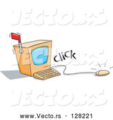 Vector of Clicking Computer Mouse with a Screen and Mail Flag by Jtoons