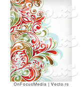 Vector of Colorful Leafy Floral Border Background by OnFocusMedia
