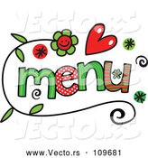 Vector of Colorful Sketched Menu Word Art by Prawny