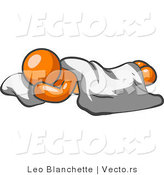 Vector of Comfortable Orange Guy Sleeping on the Floor with a Sheet over Him by Leo Blanchette