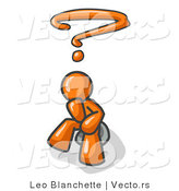 Vector of Confused Orange Business Guy with a Questionmark over His Head by Leo Blanchette