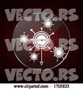 Vector of Contained Covid19 Molecules over Honeycomb Red Background by Elaineitalia