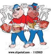 Vector of Cool Bbq Pigs with Ribs Pulled Pork Burgers and Poultry by LaffToon