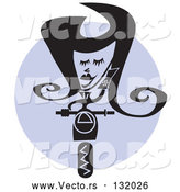 Vector of Cool Silhouetted Lady Riding a Scooter and Talking on a Cellphone by Andy Nortnik