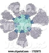 Vector of Coronavirus Cell Miscroscopic Line Drawing by Patrimonio