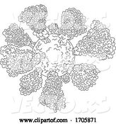 Vector of Coronavirus Cell Miscroscopic Line Drawing by Patrimonio