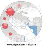 Vector of Coronavirus Hand Sanitizer Monoline Circle by Patrimonio