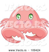 Vector of Cute Baby Crab with Green Eyes by Pushkin