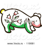 Vector of Cute Floral Bear by Cherie Reve