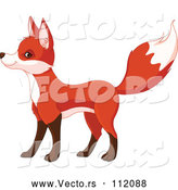 Vector of Cute Fox Standing and Facing Left by Pushkin