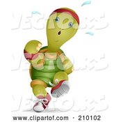 Vector of Cute Jogging Tortoise Sweating by BNP Design Studio