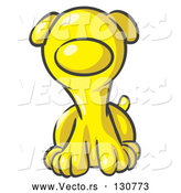 Vector of Cute Yellow Puppy Dog Looking Curiously at the Viewer by Leo Blanchette