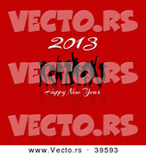 Vector of Dancers Dancing at a Happy New Year 2013 Party over Red Background by KJ Pargeter