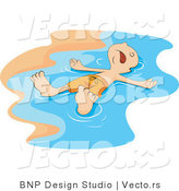 Vector of Dead Boy Washing up in the Surf on a Beach by BNP Design Studio