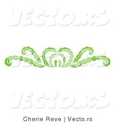 Vector of Decorative Green Floral Rule Border Design by Cherie Reve